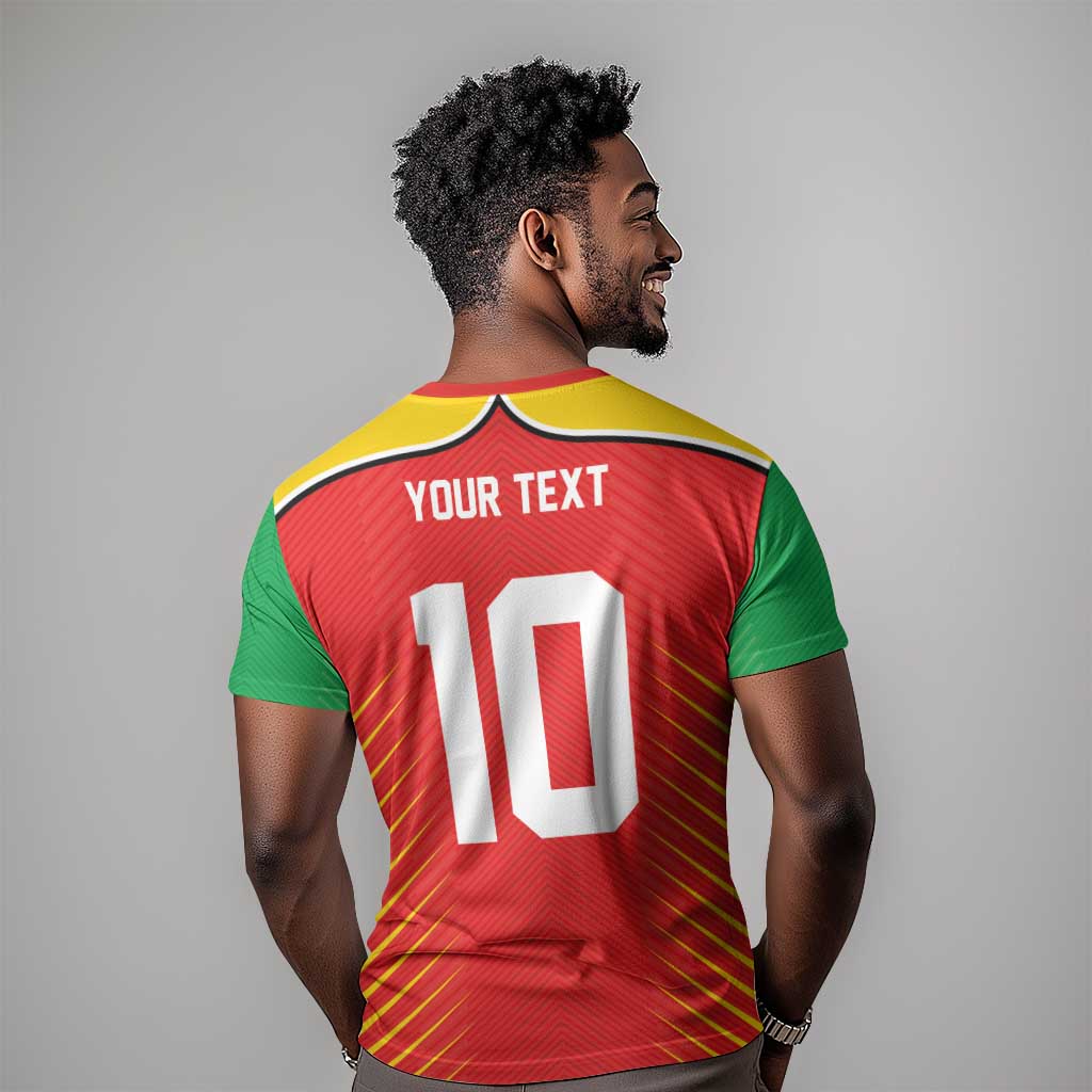 Guyana Cricket Amazon Warriors Custom T shirt Go Glory-Green Red Gold - African Pride