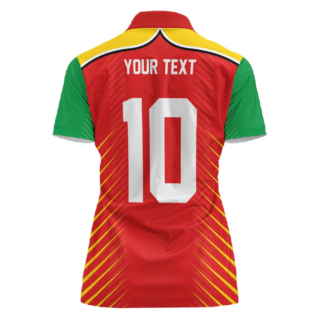 Guyana Cricket Amazon Warriors Custom Women Polo Shirt Go Glory-Green Red Gold - African Pride