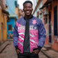 Custom Barbados Cricket Royals Bomber Jacket Trident Symbol-Sporty Style - African Pride