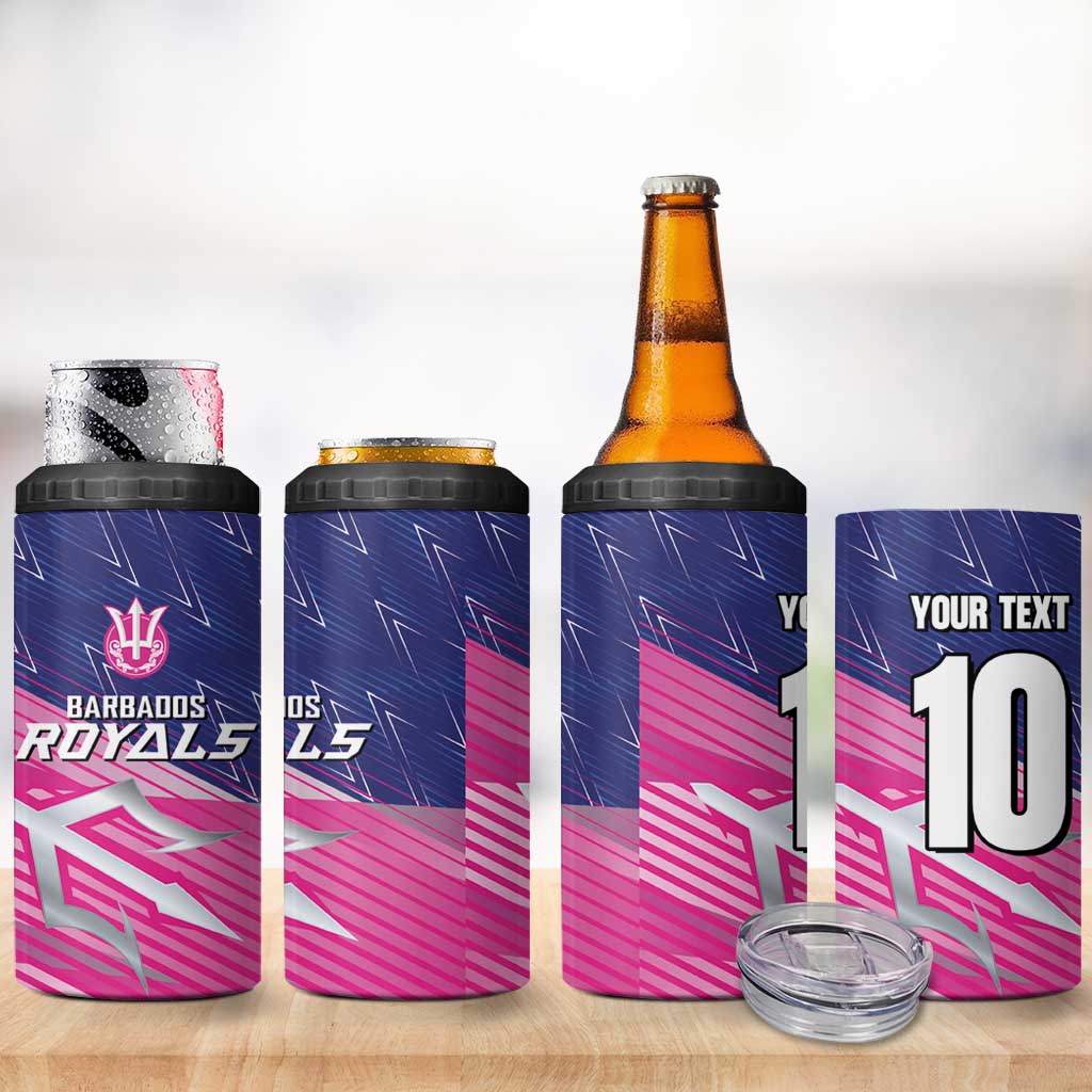 Custom Barbados Cricket Royals 4 in 1 Can Cooler Tumbler Trident Symbol-Sporty Style - African Pride