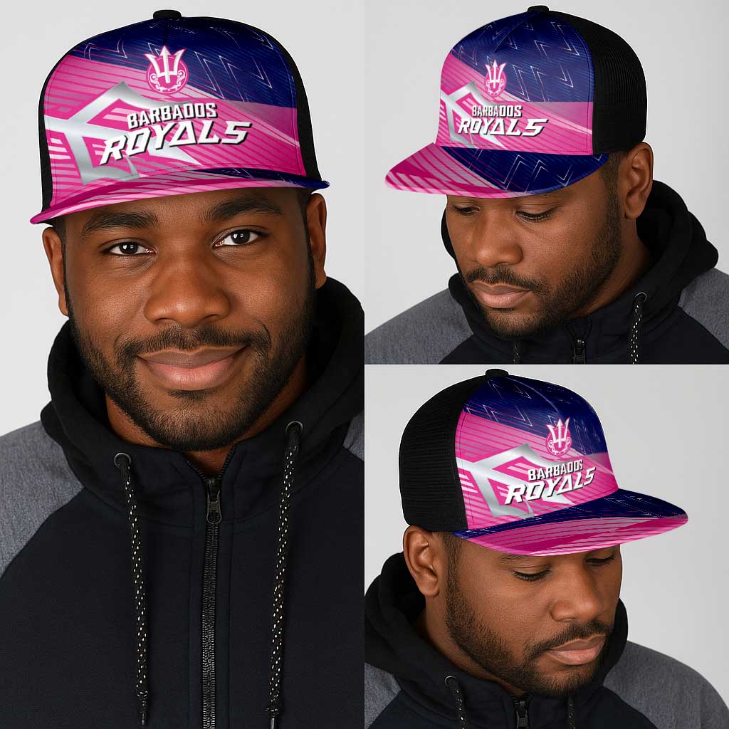 Barbados Cricket Royals Mesh Trucker Cap Trident Symbol-Sporty Style - African Pride