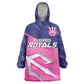Custom Barbados Cricket Royals Wearable Blanket Hoodie Trident Symbol-Sporty Style - African Pride