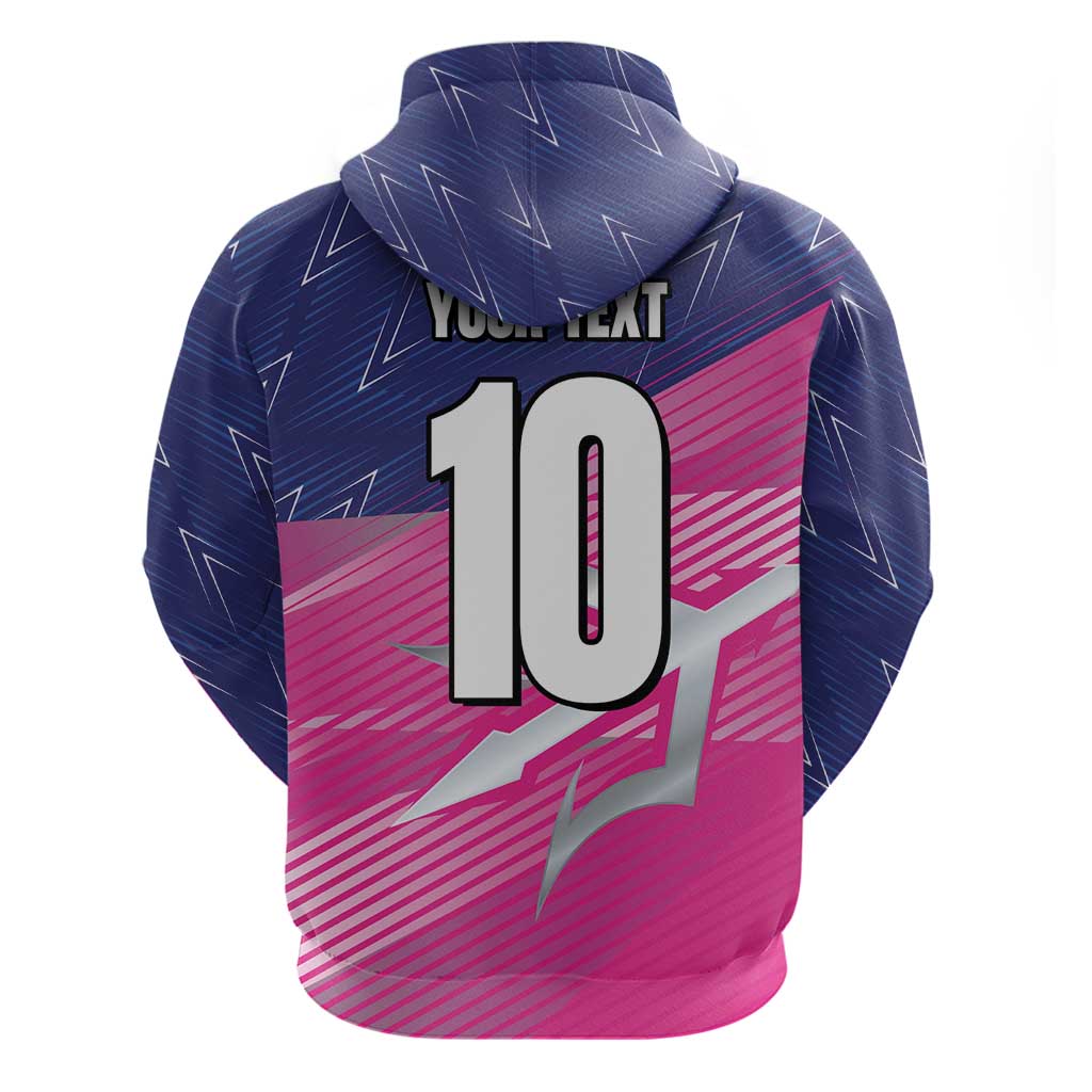 Custom Barbados Cricket Royals Zip Hoodie Trident Symbol-Sporty Style - African Pride