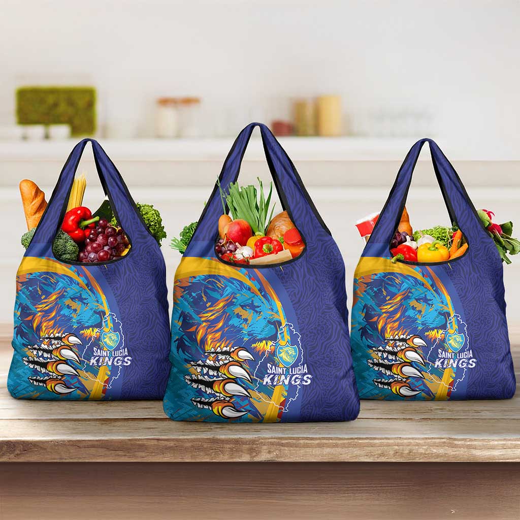 Saint Lucia Cricket Kings Grocery Bag Caribbean-Roar of Power Lions - African Pride
