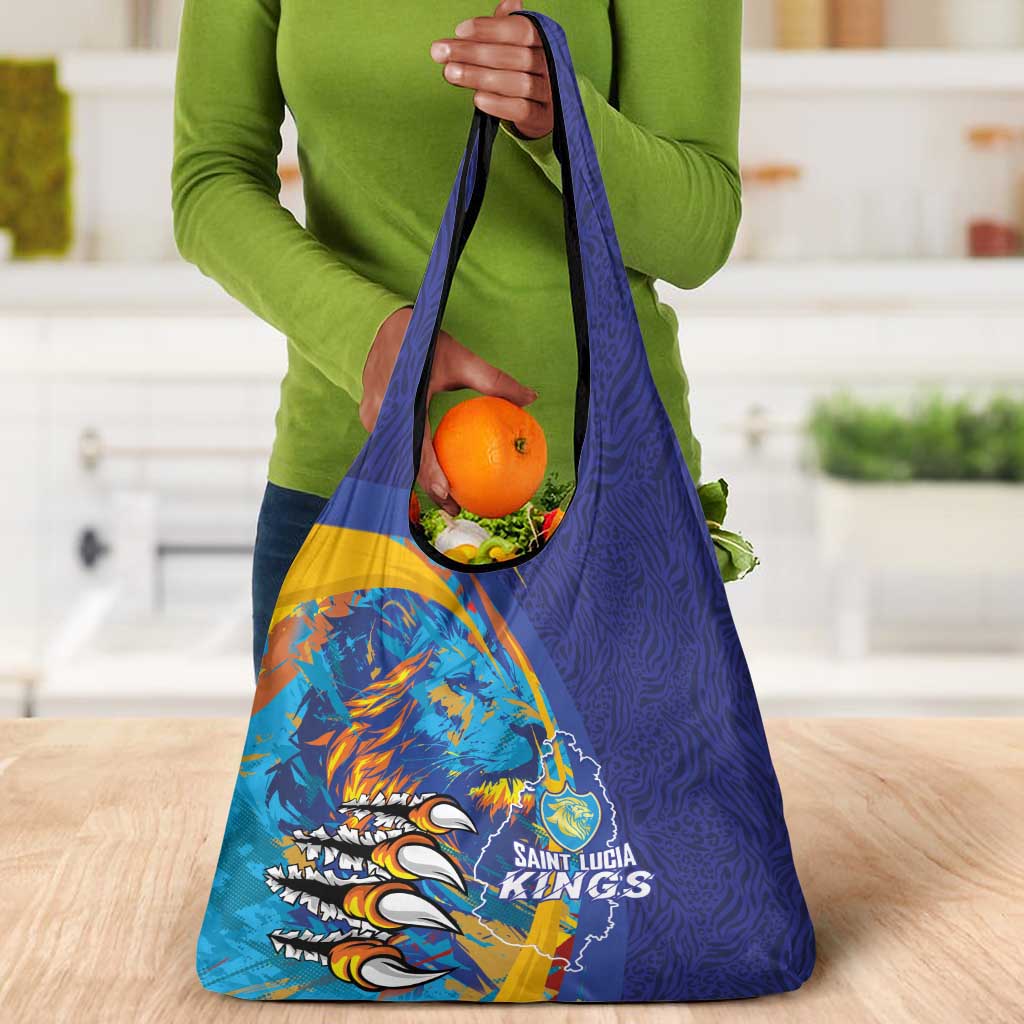 Saint Lucia Cricket Kings Grocery Bag Caribbean-Roar of Power Lions - African Pride