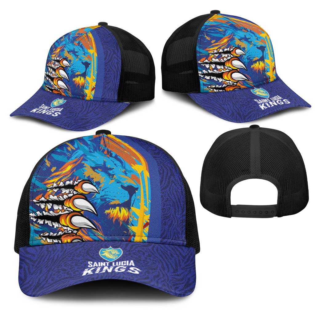 Saint Lucia Cricket Kings Mesh Trucker Cap Caribbean-Roar of Power Lions - African Pride