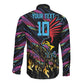 Custom Antigua & Barbuda Cricket Falcons Long Sleeve Button Shirt Through The Fire-Go Glory - African Pride