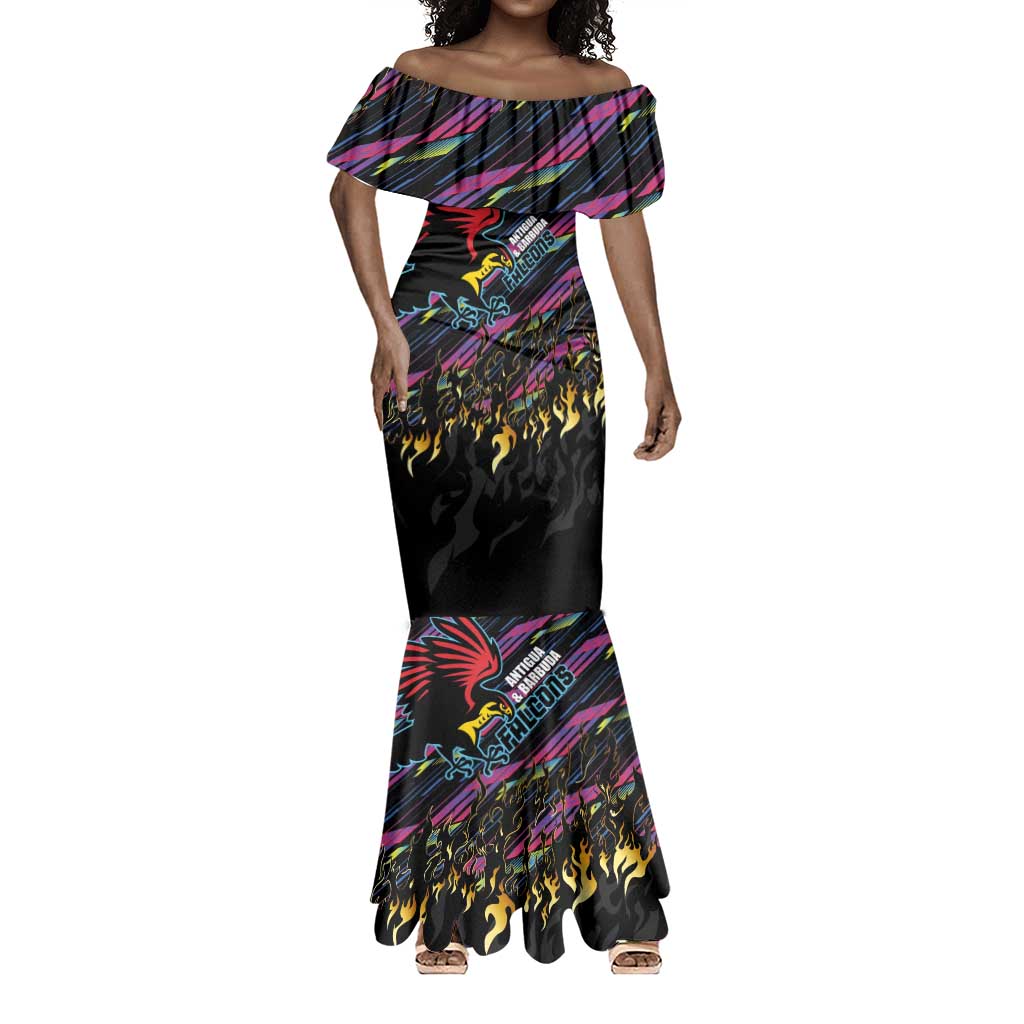Custom Antigua & Barbuda Cricket Falcons Mermaid Dress Through The Fire-Go Glory - African Pride