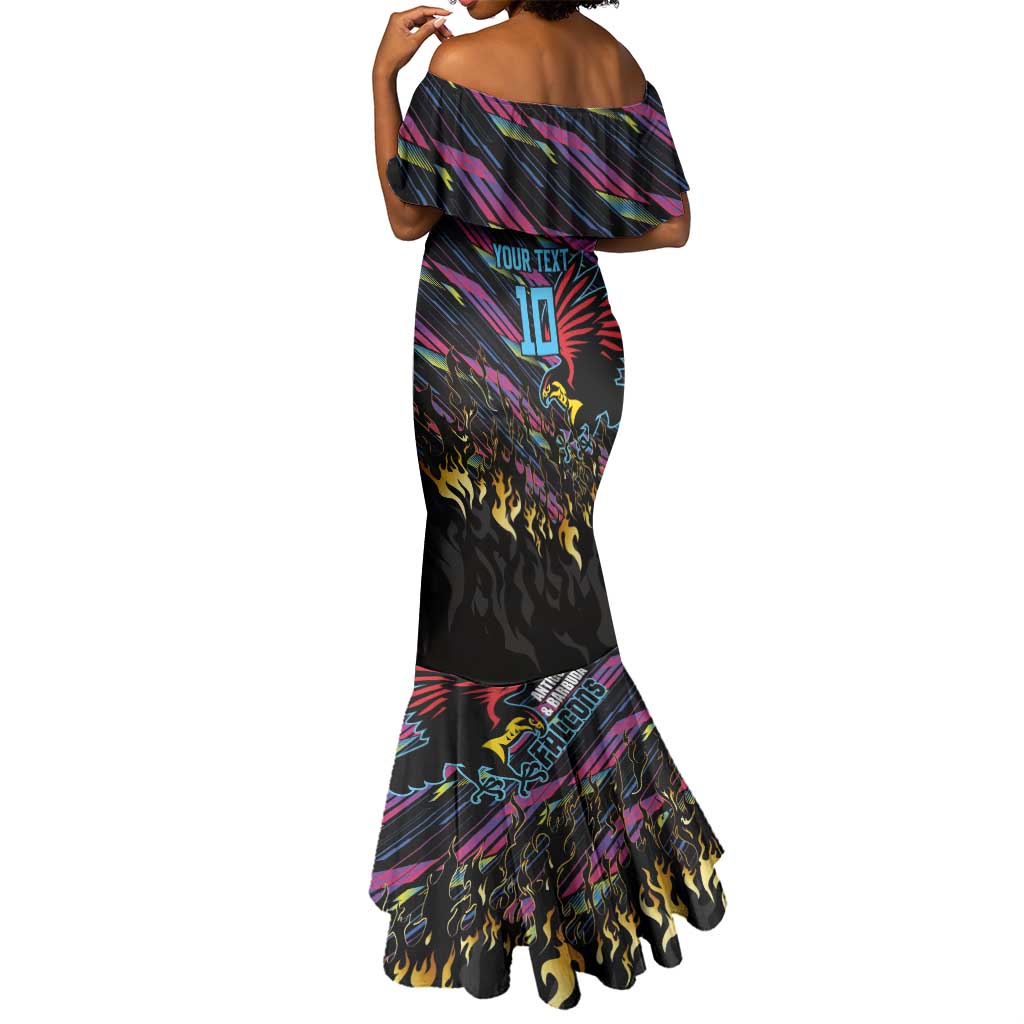 Custom Antigua & Barbuda Cricket Falcons Mermaid Dress Through The Fire-Go Glory - African Pride