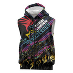 Custom Antigua & Barbuda Cricket Falcons Sleeveless Zip Hoodie Through The Fire-Go Glory - African Pride