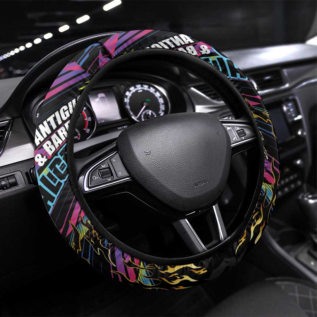 Antigua & Barbuda Cricket Falcons Steering Wheel Cover Through The Fire-Go Glory - African Pride