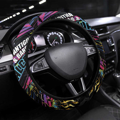 Antigua & Barbuda Cricket Falcons Steering Wheel Cover Through The Fire-Go Glory - African Pride