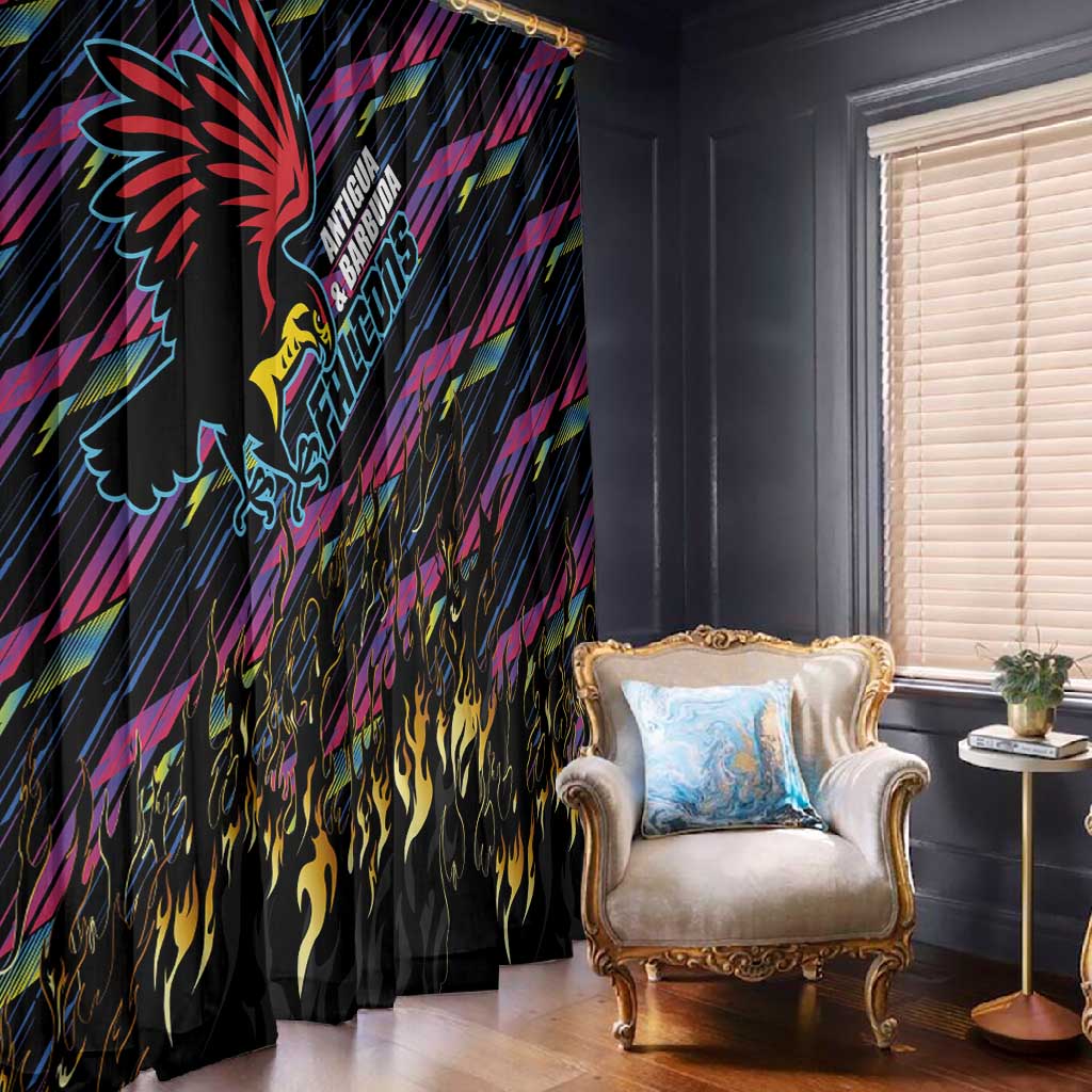 Antigua & Barbuda Cricket Falcons Window Curtain Through The Fire-Go Glory - African Pride