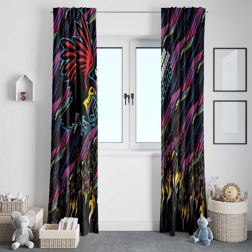 Antigua & Barbuda Cricket Falcons Window Curtain Through The Fire-Go Glory - African Pride