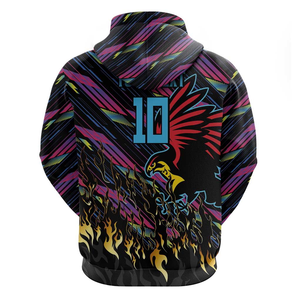 Custom Antigua & Barbuda Cricket Falcons Zip Hoodie Through The Fire-Go Glory - African Pride