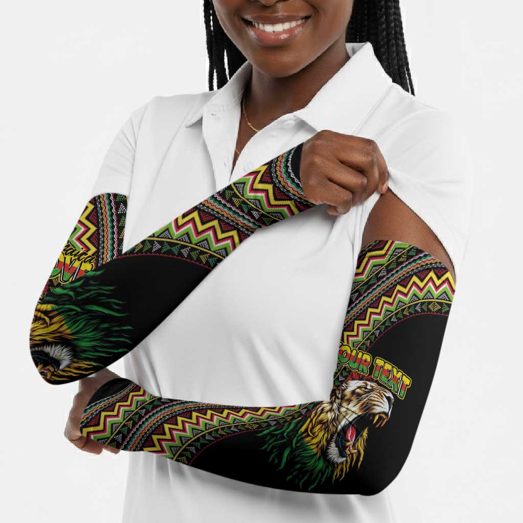 Personalized Jamaican Reggae-One Love Arm Sleeves Tribal African Pattern and Roaring Lion - African Pride