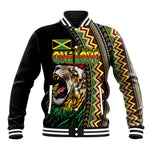 Personalized Jamaican Reggae-One Love Baseball Jacket Tribal African Pattern and Roaring Lion - African Pride