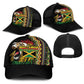 Jamaican Reggae-One Love Baseball Net Cap Tribal African Pattern and Roaring Lion - African Pride