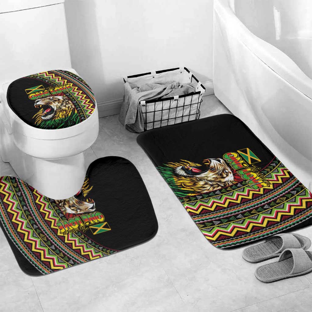Jamaican Reggae-One Love Bathroom Set Tribal African Pattern and Roaring Lion - African Pride