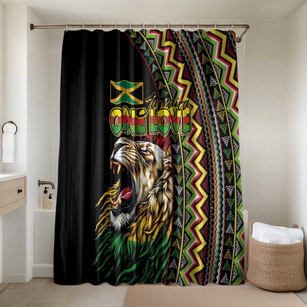 Jamaican Reggae-One Love Bathroom Set Tribal African Pattern and Roaring Lion - African Pride
