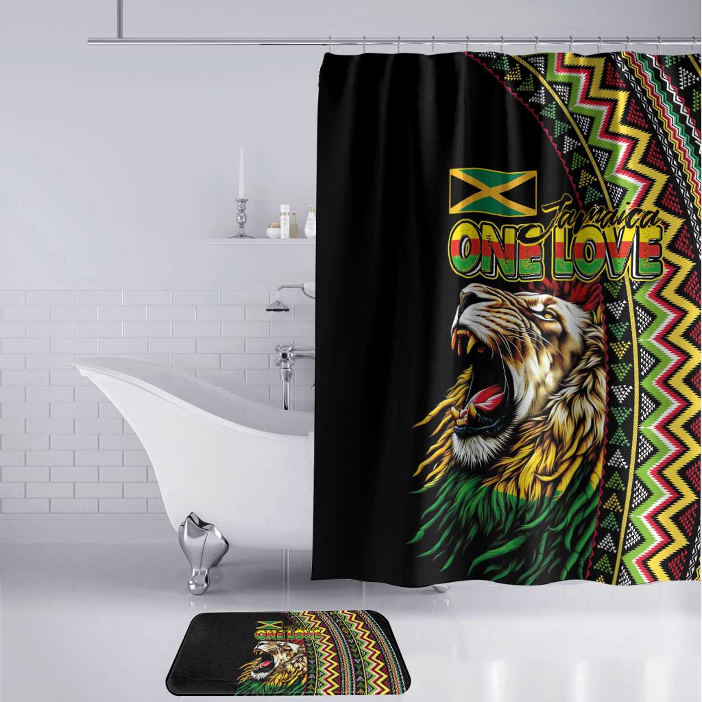 Jamaican Reggae-One Love Bathroom Set Tribal African Pattern and Roaring Lion - African Pride