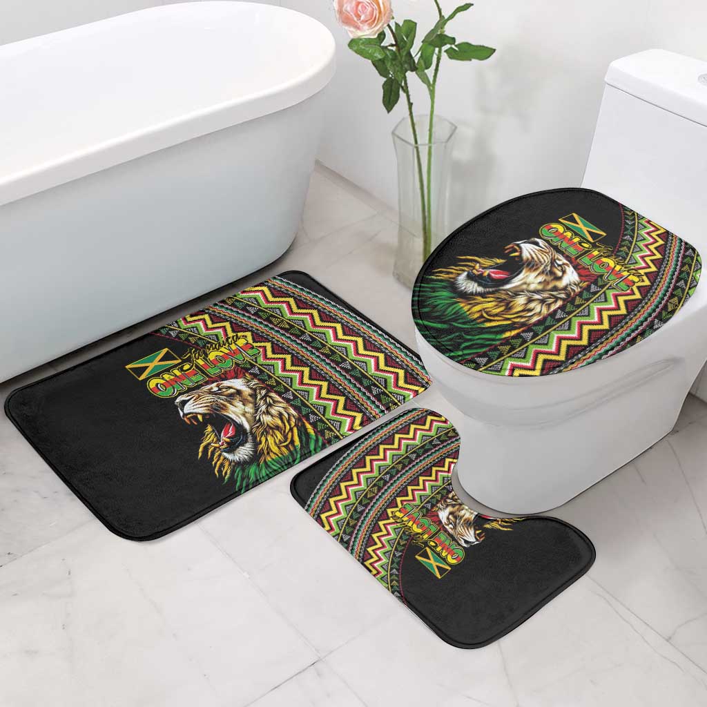 Jamaican Reggae-One Love Bathroom Set Tribal African Pattern and Roaring Lion - African Pride