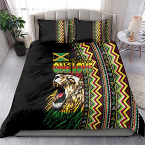 Jamaican Reggae-One Love Bedding Set Tribal African Pattern and Roaring Lion - African Pride