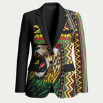 Personalized Jamaican Reggae-One Love Blazer Tribal African Pattern and Roaring Lion - African Pride