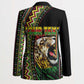 Personalized Jamaican Reggae-One Love Blazer Tribal African Pattern and Roaring Lion - African Pride