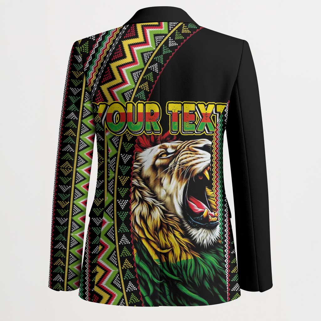 Personalized Jamaican Reggae-One Love Blazer Tribal African Pattern and Roaring Lion - African Pride