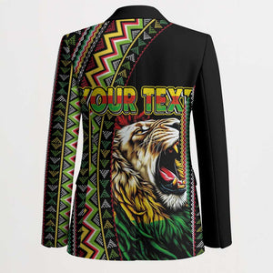Personalized Jamaican Reggae-One Love Blazer Tribal African Pattern and Roaring Lion - African Pride