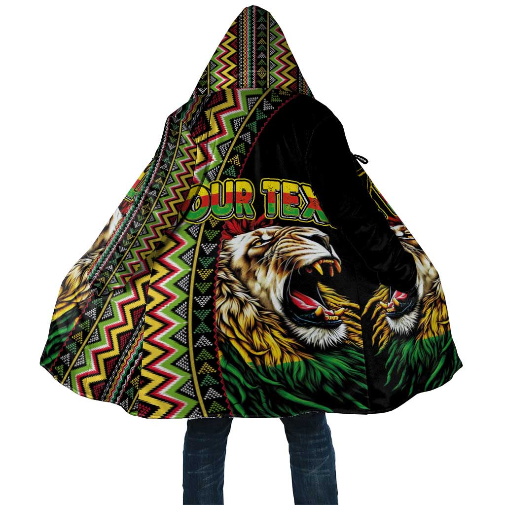 Personalized Jamaican Reggae-One Love Cloak Tribal African Pattern and Roaring Lion - African Pride