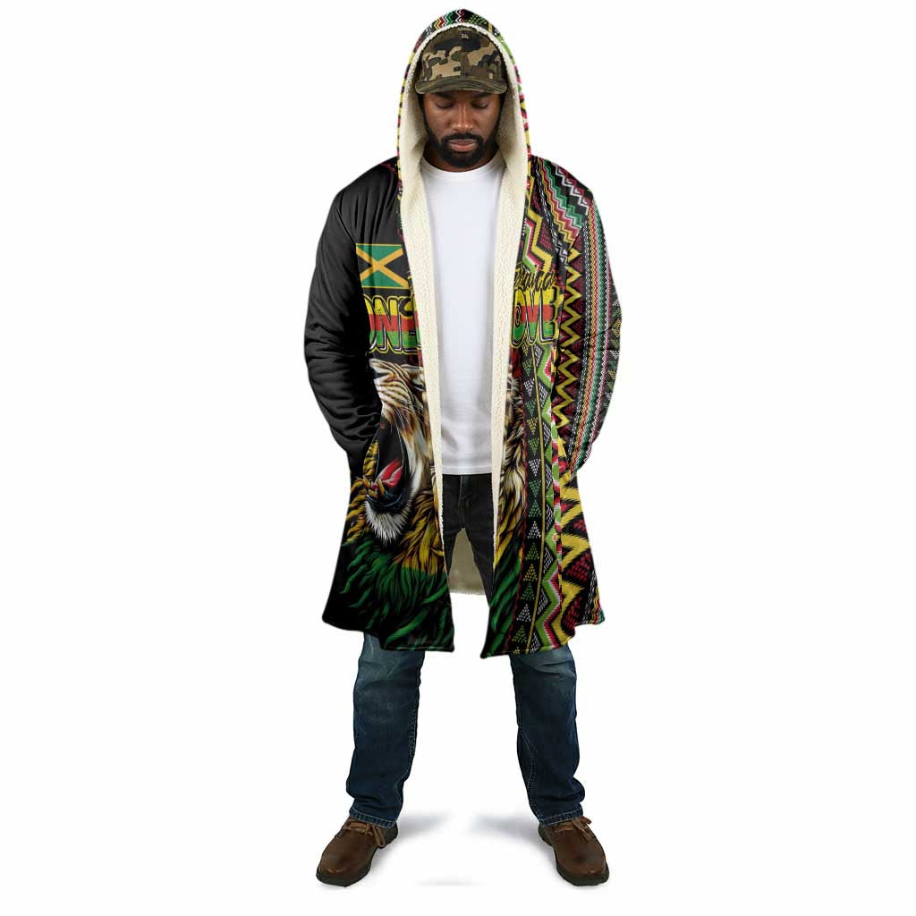 Personalized Jamaican Reggae-One Love Cloak Tribal African Pattern and Roaring Lion - African Pride