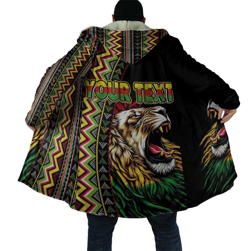 Personalized Jamaican Reggae-One Love Cloak Tribal African Pattern and Roaring Lion - African Pride