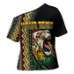 Personalized Jamaican Reggae-One Love Cross Shoulder Shirt Tribal African Pattern and Roaring Lion - African Pride