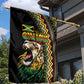 Jamaican Reggae-One Love Garden Flag Tribal African Pattern and Roaring Lion - African Pride
