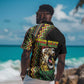 Personalized Jamaican Reggae-One Love Hawaiian Shirt Tribal African Pattern and Roaring Lion LT03