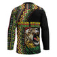 Personalized Jamaican Reggae-One Love Hockey Jersey Tribal African Pattern and Roaring Lion - African Pride