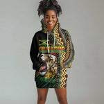Personalized Jamaican Reggae-One Love Hoodie Dress Tribal African Pattern and Roaring Lion - African Pride