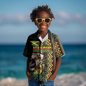 Personalized Jamaican Reggae-One Love Kid Hawaiian Shirt Tribal African Pattern and Roaring Lion LT03