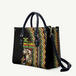 Jamaican Reggae-One Love Leather Bag Tribal African Pattern and Roaring Lion - African Pride