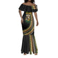 Personalized Jamaican Reggae-One Love Mermaid Dress Tribal African Pattern and Roaring Lion LT03
