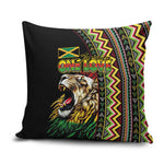Jamaican Reggae-One Love Pillow Cover Tribal African Pattern and Roaring Lion - African Pride