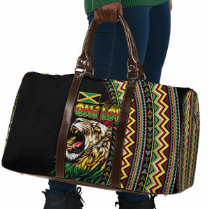 Jamaican Reggae-One Love Travel Bag Tribal African Pattern and Roaring Lion - African Pride