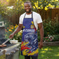 DR Congo Football Leopard Mascot Apron Fierce Leopard Art National Flag Colors