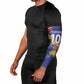 Custom DR Congo Football Leopard Mascot Arm Sleeves Fierce Leopard Art National Flag Colors