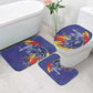 DR Congo Football Leopard Mascot Bathroom Set Fierce Leopard Art National Flag Colors