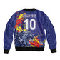Custom DR Congo Football Leopard Mascot Bomber Jacket Fierce Leopard Art National Flag Colors