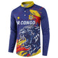 Custom DR Congo Football Leopard Mascot Button Sweatshirt Fierce Leopard Art National Flag Colors
