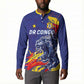 Custom DR Congo Football Leopard Mascot Button Sweatshirt Fierce Leopard Art National Flag Colors